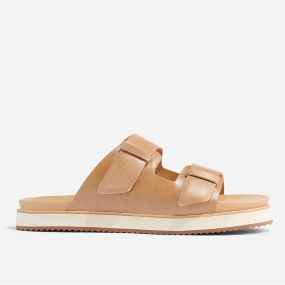 Nisolo Ella Go To Leather Flatform Slide Sandals Size 7 - Picture 1 of 10